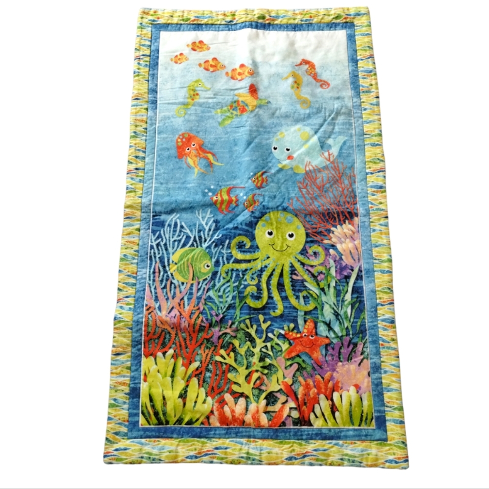 UNder the Sea Adventures Baby Quilt Wall Decor blanket 41in